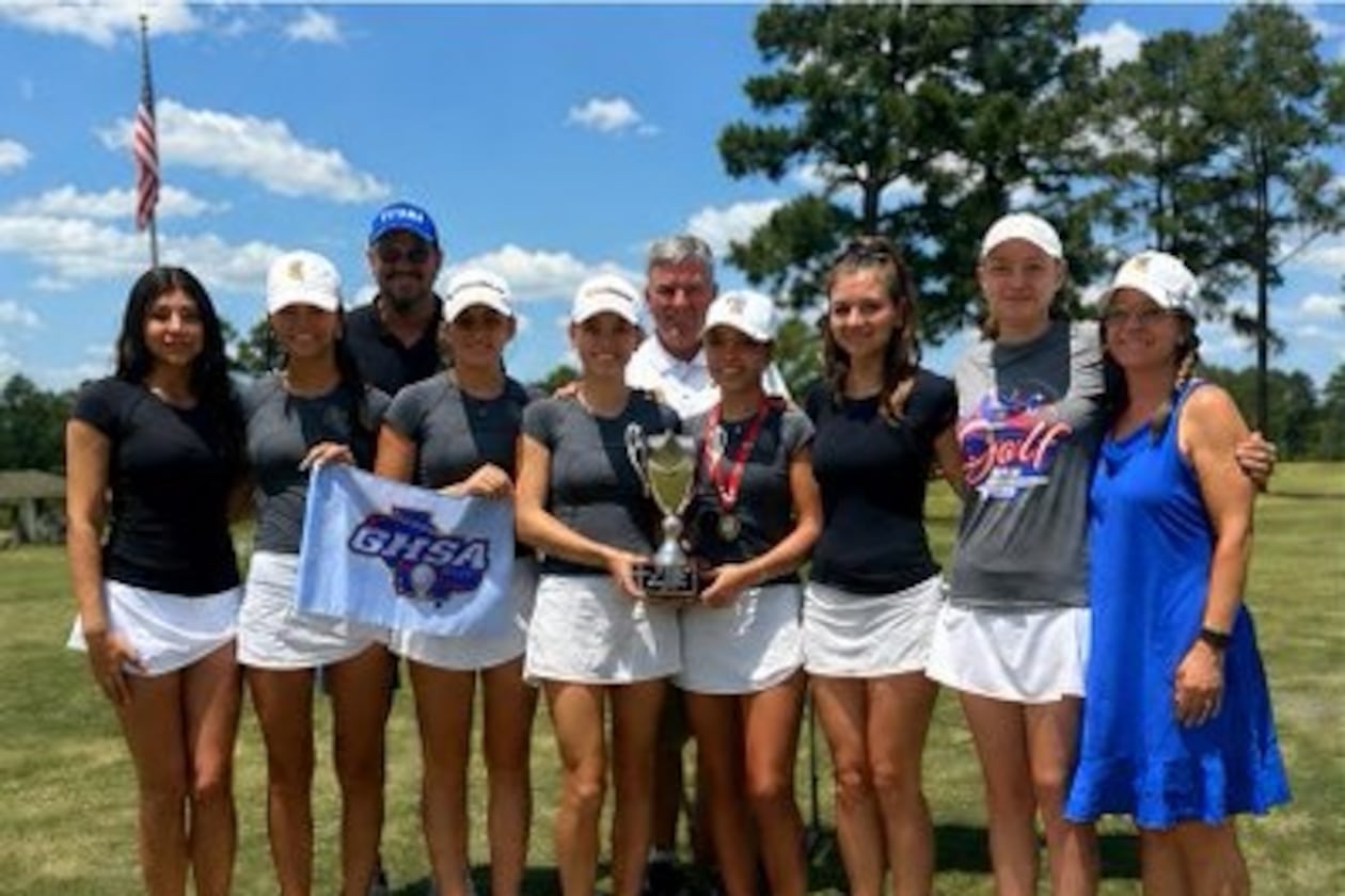 The Lake Oconee girls won their eighth straight state golf championship April 19, 2026, at Willow Lake Golf Club in Metter. (Courtesy of GHSA)