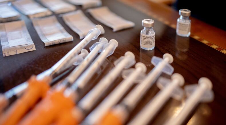 Pfizer-BioNTech Covid-19 vaccines at a senior living facility in Worcester, Pennsylvania, on Aug. 25, 2021. (Bloomberg photo by Hannah Beier)