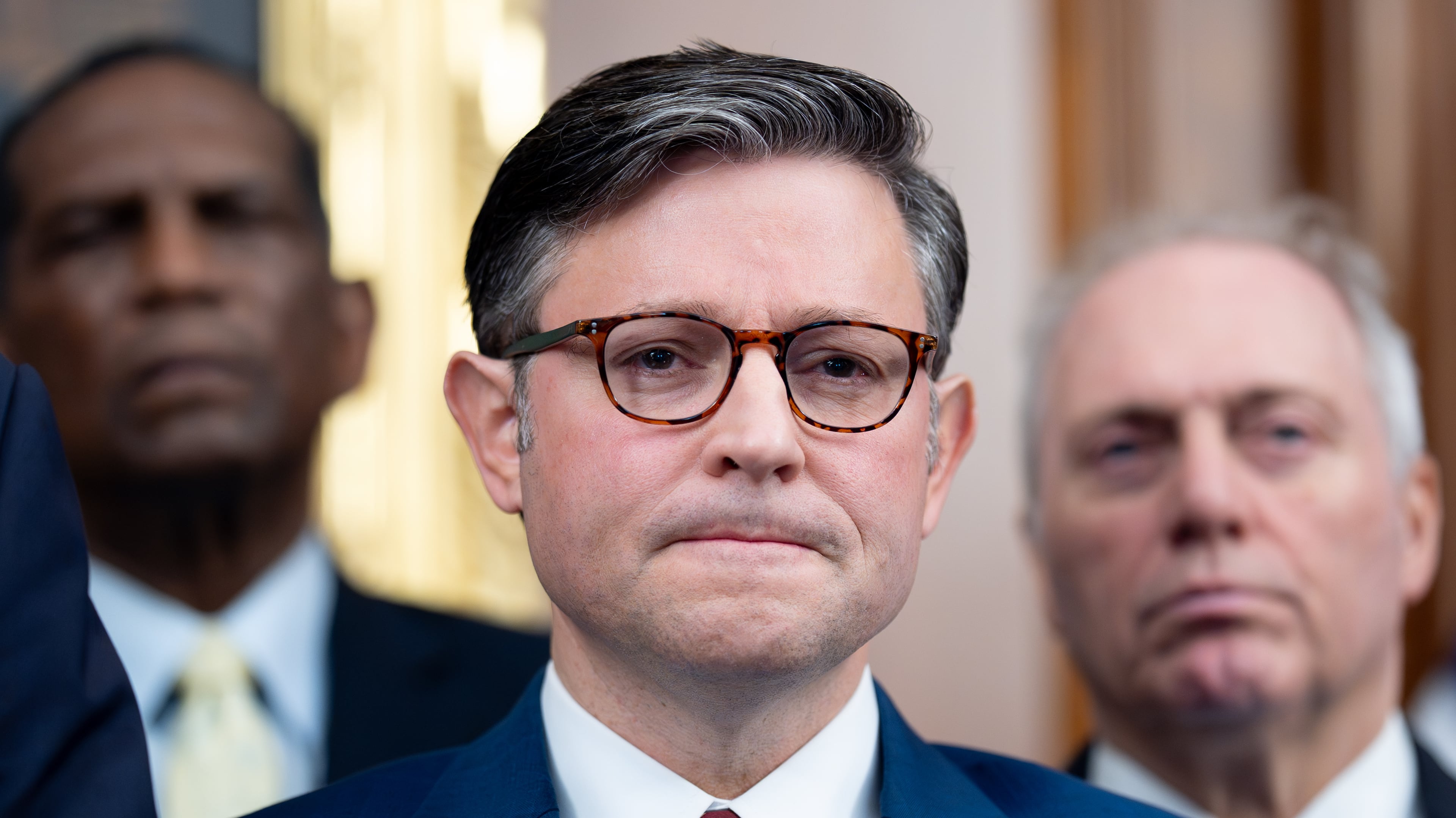 Speaker of the House Mike Johnson — pictured during a news conference in October — said Wednesday he didn't think the Election Day wins for Democrats were "any reflection about Republicans at all." (J. Scott Applewhite/AP)