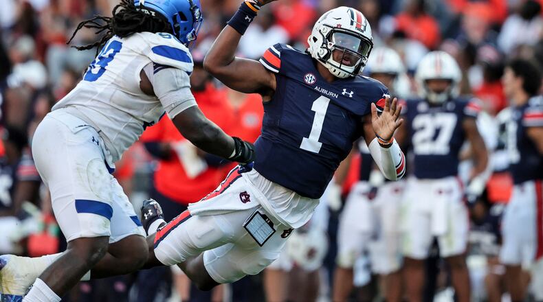 Georgia State's Javon Dennis, here closing in on Auburn's TJ Finley, has been a quiet contributor for the Panthers this season.