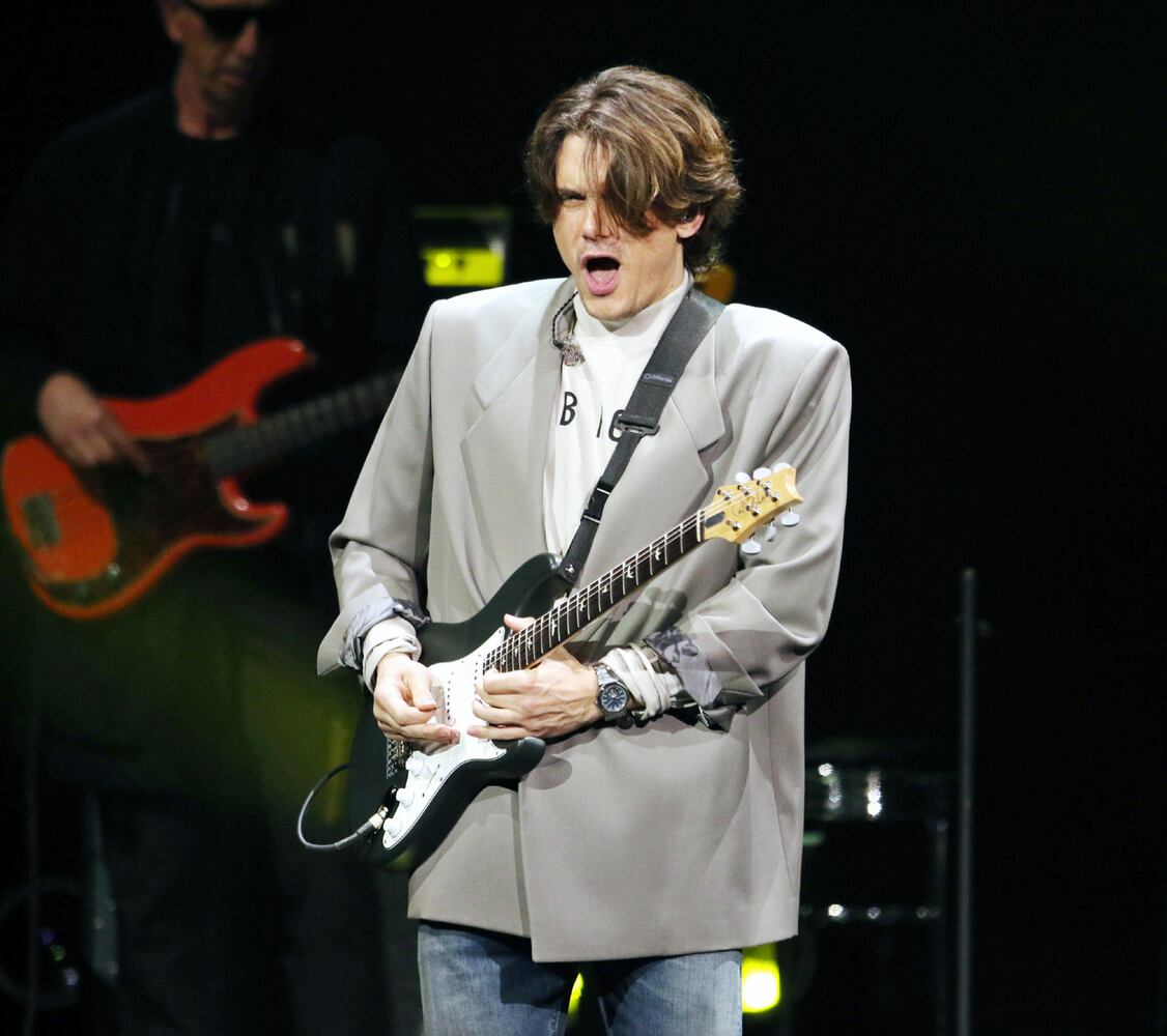 John Mayer performs "Last Train Home" at sold-out State Farm Arena on Friday, April 8, 2022, on his SOB Rock Tour. (Photo: Robb Cohen for The Atlanta Journal-Constitution)
