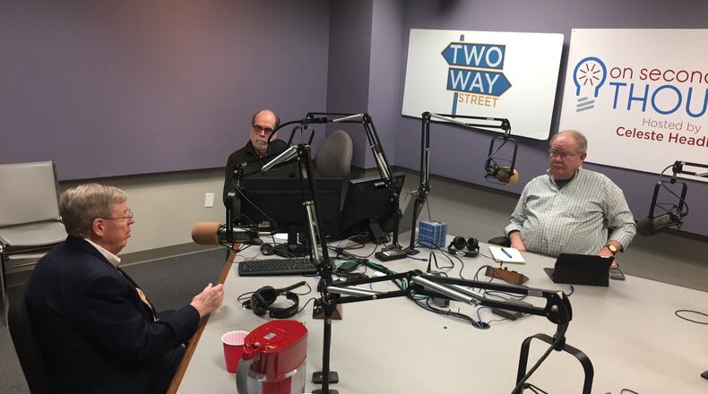 U.S. Sen. Johnny Isakson, "Political Rewind" host Bill Nigut, and AJC political columnist Jim Galloway/GPB Radio