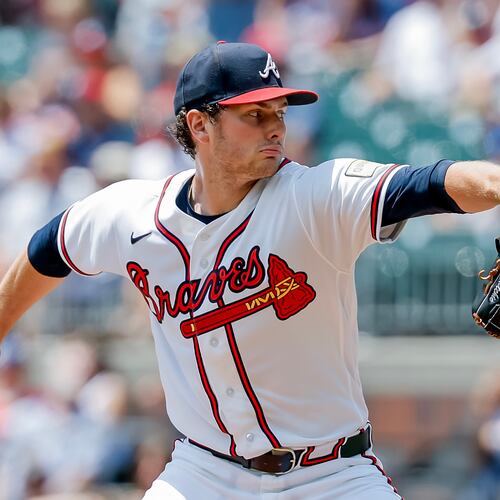 Atlanta Braves pitcher JR Ritchie delivers to a Washington Nationals batter during the first inning of a baseball game, Sunday, Aug. 2, 2026, in Atlanta. (AP Photo/Erik S. Lesser)