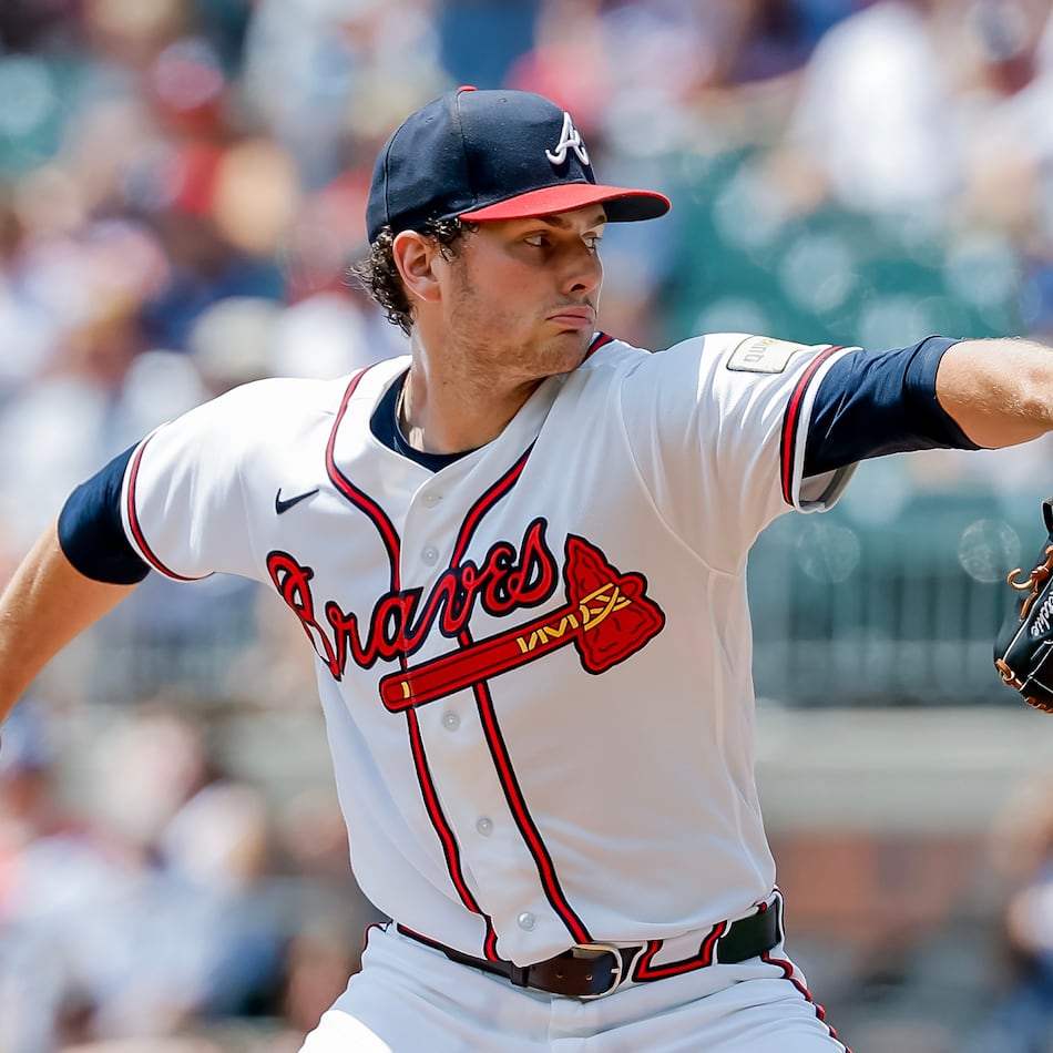 Atlanta Braves pitcher JR Ritchie delivers to a Washington Nationals batter during the first inning of a baseball game, Sunday, Aug. 2, 2026, in Atlanta. (AP Photo/Erik S. Lesser)