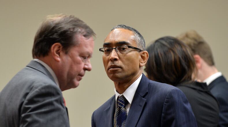 Suspended DeKalb County CEO Burrell Elliss in court Thursday October 16, 2014. The jury sent a note to judge Courtney Johnson saying they could not reach a verdict. Johnson sent a message back to the jury to keep working toward reaching a decision. Ellis is charged with 13 counts, including bribery, theft, extortion and perjury. BRANT SANDERLIN / BSANDERLIN@AJC.COM