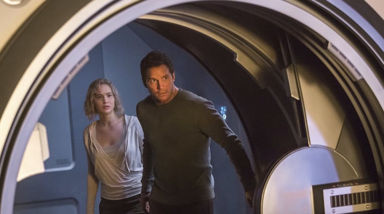 Jennifer Lawrence and Chris Pratt star in “Passengers.” Contributed by Jaimie Trueblood/Columbia Pictures/Sony