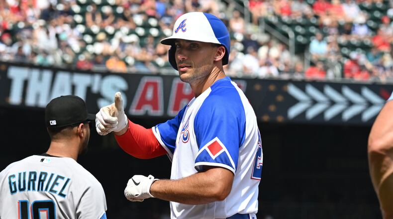 Braves first baseman Matt Olson: "I think 10-year-old Matt thought it’d be really cool. I always pictured myself in a Braves uniform. You want to picture yourself in the All-Star Game doing all this stuff. To have them meshed together is cool.”