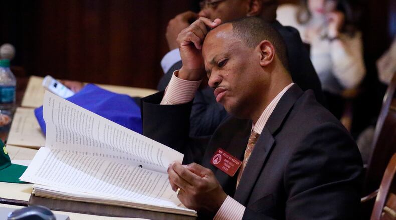 State Rep. David Wilkerson, D-Austell, a member of the House Budget and Fiscal Oversight Committee, thinks it’s a bad idea for Georgia lawmakers to reduce the top state income tax again next session. BOB ANDRES / BANDRES@AJC.COM