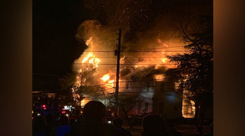 A fire destroyed a Georgia College fraternity house.