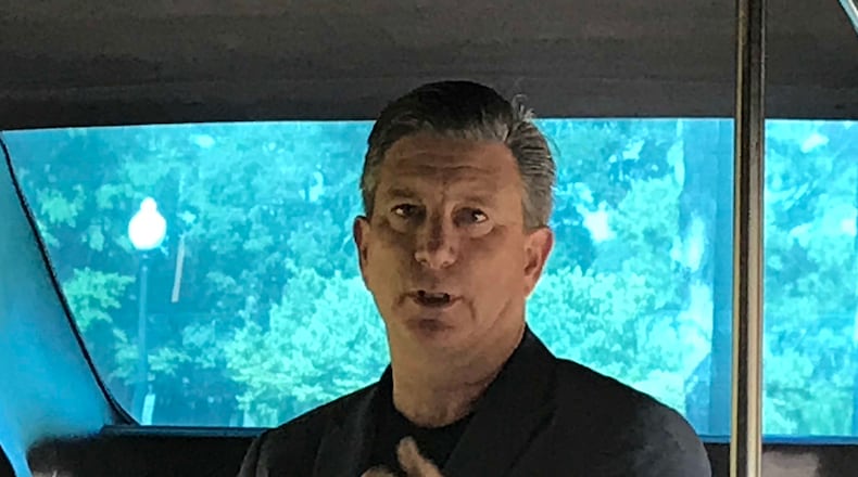 Steve Mensch, president of Tyler Perry Studios, giving a media tour of the studios on October 3, 2019.