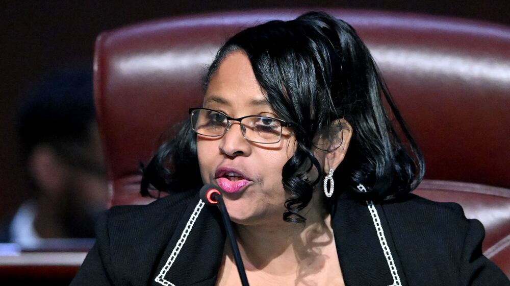 Council member Andrea Boone speaks during public comments at a City Council meeting at Atlanta City Hall, Thursday, Jan. 23, 2025, in Atlanta. (Hyosub Shin / AJC)