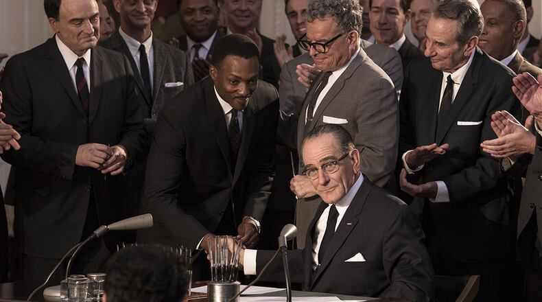 Bryan Cranston as LBJ and Anthony Mackie as MLK in the HBO film "All the Way" debuting May 21, 2016. CREDIT: HBO
