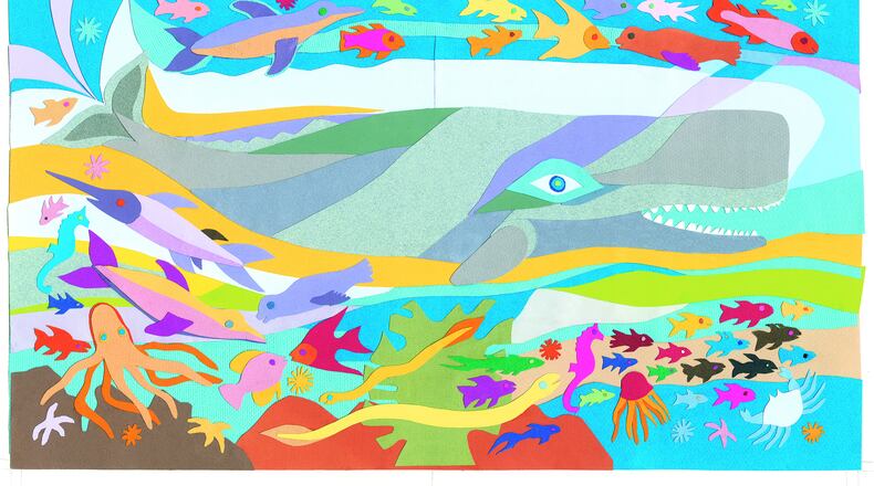 Ashley Bryan’s final illustration for “All creatures GREAT and small,” 2009, from “All Things Bright and Beautiful (Atheneum Books for Young Readers, 2010), collage on paper. An exhibit of Bryan’s works will be at the High Museum of Art through Jan. 21. CONTRIBUTED BY ASHLEY BRYAN CENTER