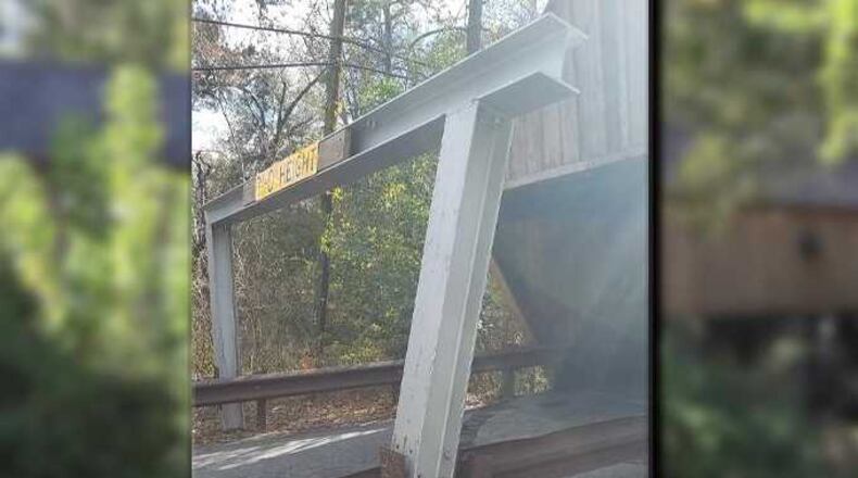 For the 11th time, someone has almost hit the historic Concord Road Covered Bridge. This near-miss was on Nov. 26, 2018.