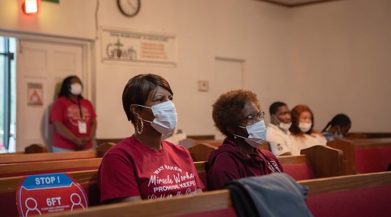 Annie Dixon and her daughter Tanya Dixon attend Sunday services at Peters Chapel in Columbus, Georgia, in April. (Photo Courtesy of Shereen Ragheb)