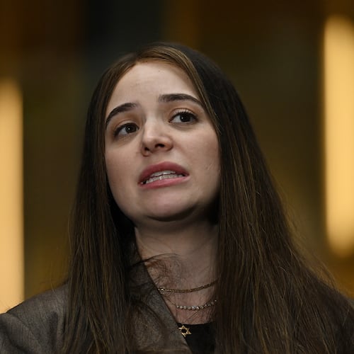 Sheina Gutnick arrives to give evidence at the Sydney hearings to the Royal Commission on Antisemitism and Social Cohesion, in Sydney, Monday, May 4, 2026. (Dean Lewins/AAP Image via AP)