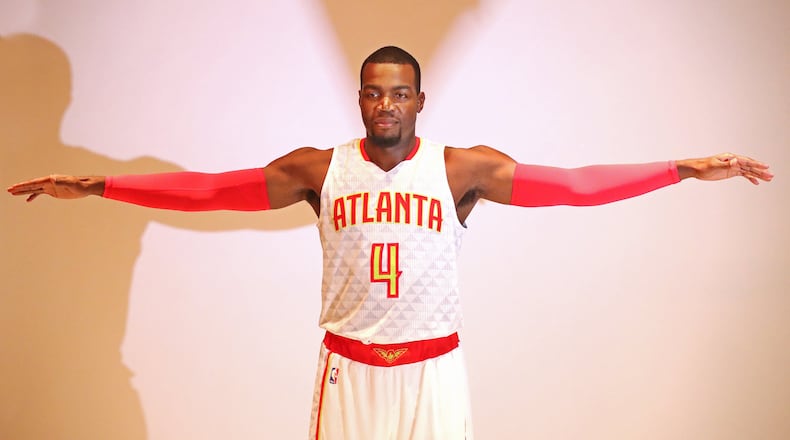 Paul Millsap poses for a portrait during Hawks media day on Monday, Sept. 26, 2016, in Atlanta. Curtis Compton /ccompton@ajc.com