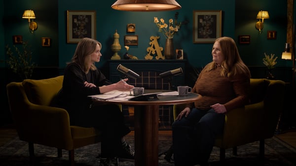 Ellison Barber (left) interviews legal analyst Misty Marris in the first episode of Netflix's true crime video podcast "Allegedly," which focused on the Gabby Petito disappearance. (Courtesy of Netflix)