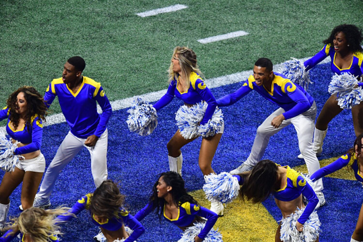 Photos: NFL’s first male cheerleaders perform at Super Bowl 53