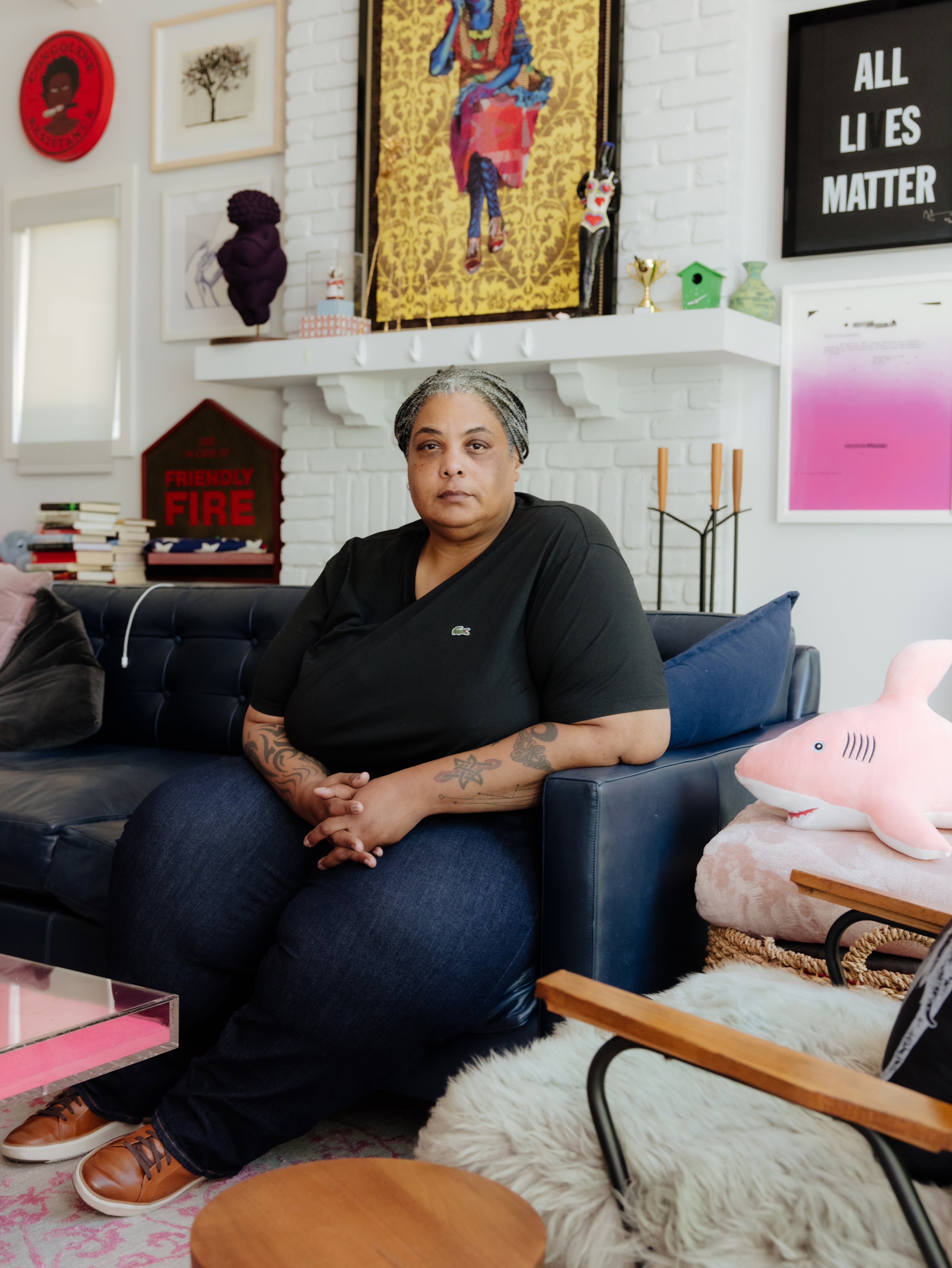 The writer and publisher Roxane Gay at home in Los Angeles, July 29, 2024. Gay, whose imprint at Grove Atlantic focuses on underrepresented voices, said that while the industry has done more to promote Black authors and editors in recent years, it has not made the meaningful or lasting changes that some hoped for. (Joyce Kim/The New York Times)