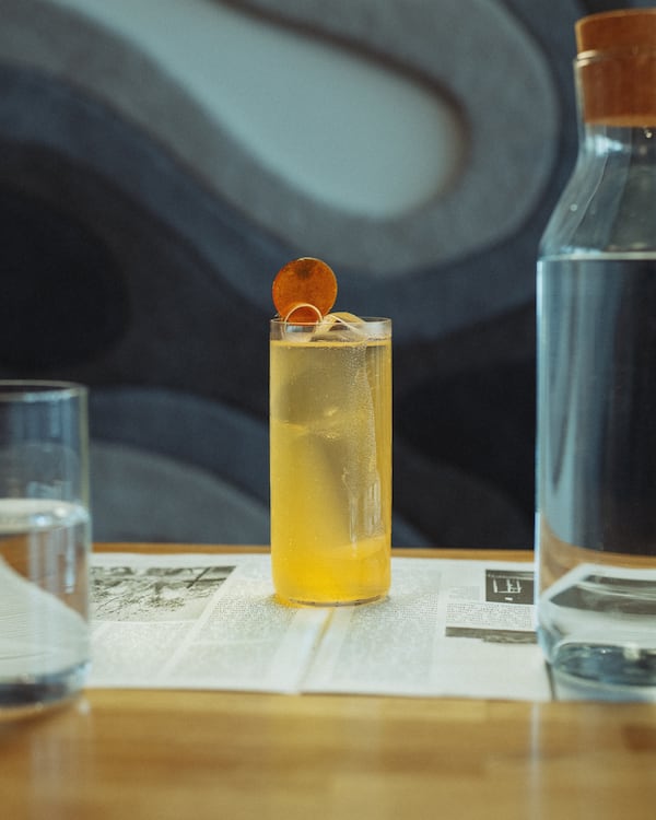 With a backbone of Minhwa Spirits soju and Snow Chrysanthemum tea, Moon Theory is fragrant, herbal and bubbly. (Courtesy of Sidequest)