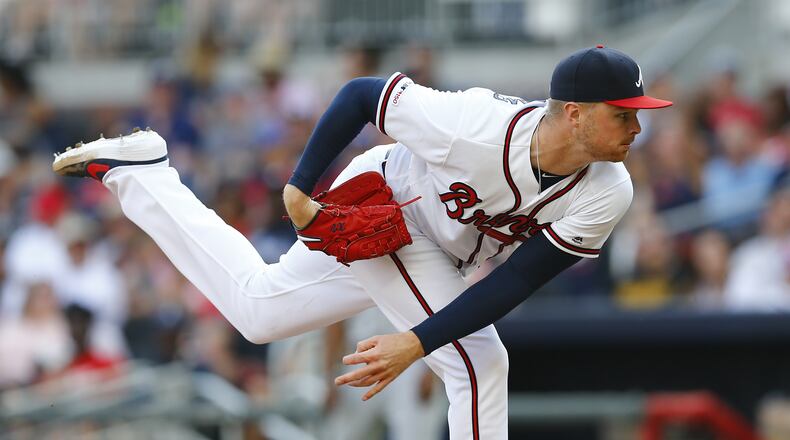 ATLANTA, GEORGIA - JUNE 01: Pitcher Sean Newcomb #15 of the Atlanta Braves throws a pitch during a relief appearance in the seventh inning during the game against the Detroit Tigers at SunTrust Park on June 01, 2019 in Atlanta, Georgia. (Photo by Mike Zarrilli/Getty Images)