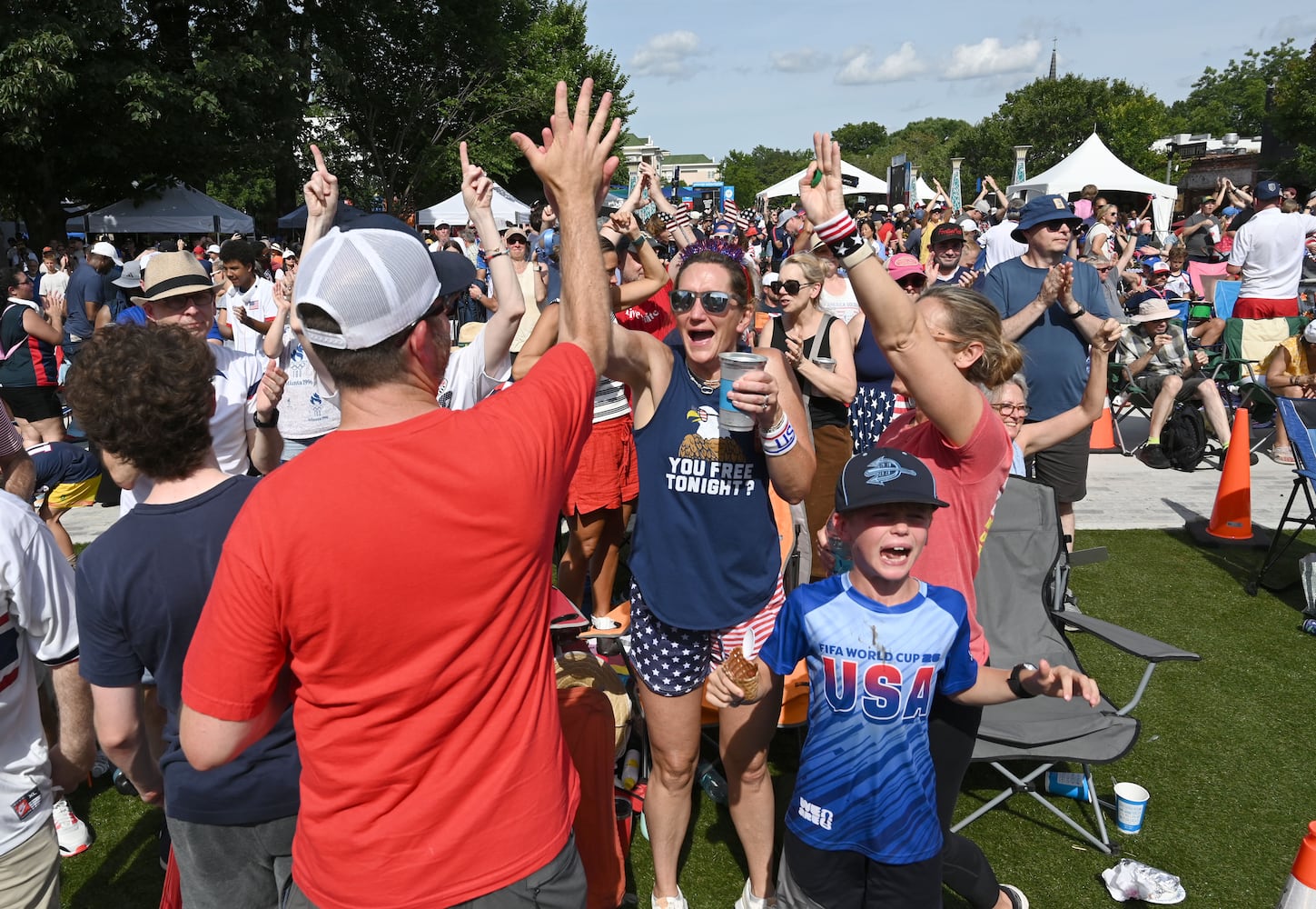 World Cup fans for USA vs Australia game