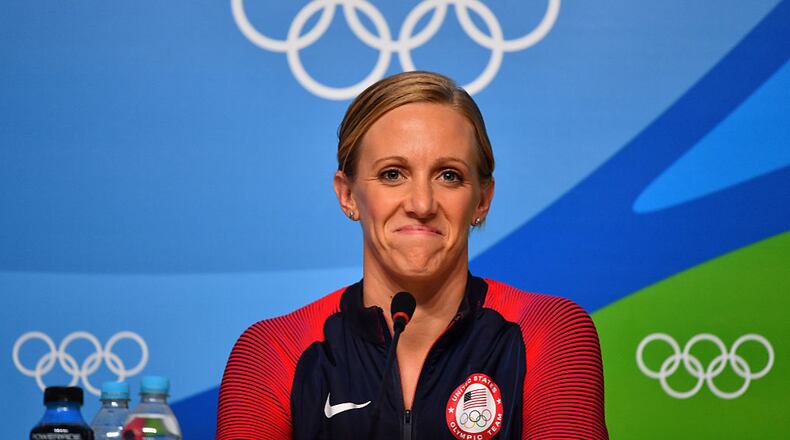 RIO DE JANEIRO, BRAZIL - AUGUST 08:  Dana Vollmer of the United Staes attends a United States Swimming Medallists Press Conference on August 8, 2016 in Rio de Janeiro, Brazil.  (Photo by Justin Setterfield/Getty Images)