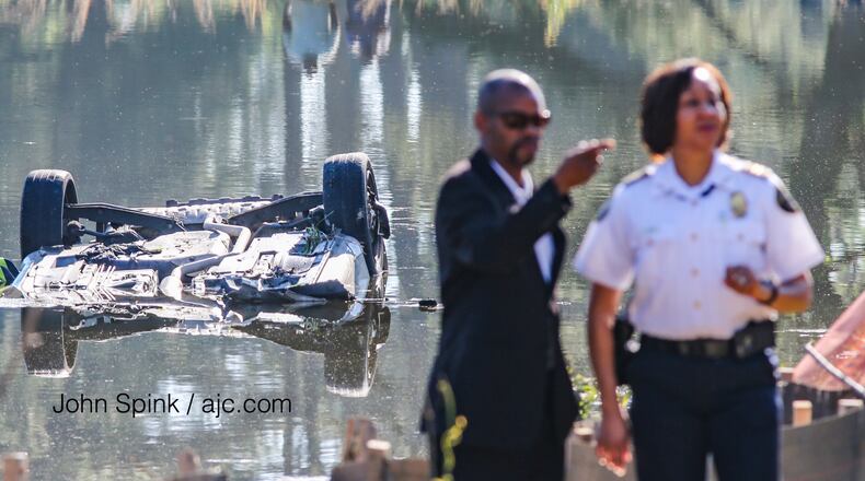 Authorities are investigating a chase and deadly crash into a pond near the Flint River. JOHN SPINK / JSPINK@AJC.COM