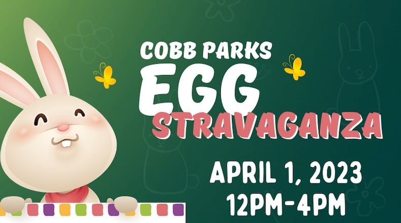 For children ages 10 and younger, Cobb's Eggstravaganza will be noon-4 p.m. April 1 at Al Bishop Softball Complex, 1082 Al Bishop Drive, Marietta. (Courtesy of Cobb County)