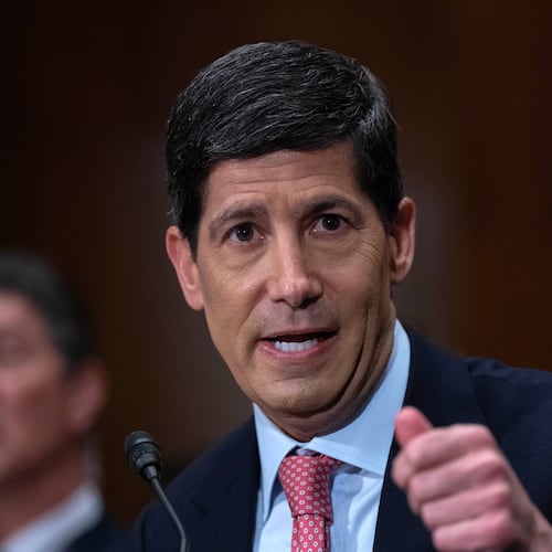 Federal Reserve Chairman Kevin Warsh testifies before the Senate Banking, Housing and Urban Affairs Committee to deliver the semiannual monetary policy report to Congress, on Capitol Hill, Wednesday, July 15, 2026, in Washington. (AP Photo/Jose Luis Magana)