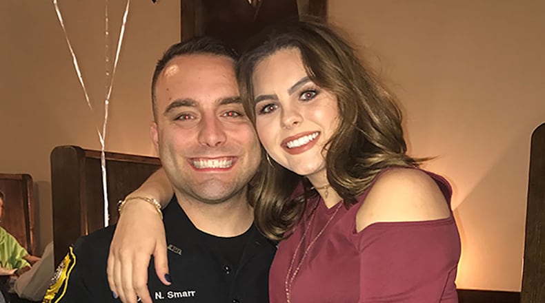 Nicholas Smarr poses with his girlfriend, Rachel Harrod, in this undated photo. Smarr, an Americus police officer, was killed when he responded to a domestic call on Wednesday. Photo: Courtesy Rachel Harrod