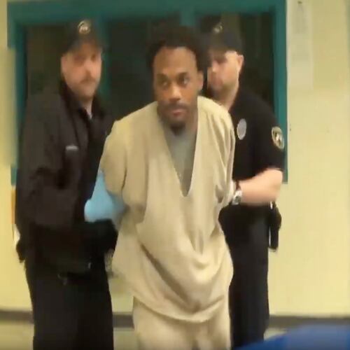 This image made from video taken on March 25, 2018 and provided by Connecticut Department of Correction, shows prison inmate J’Allen Jones prior to his death after being subdued by correctional officers. (Connecticut Department of Correction via AP)