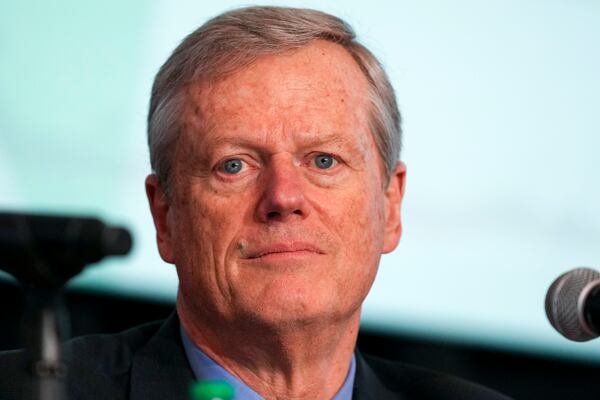 FILE - NCAA President Charlie Baker attends the organizations Division I Business Session at their annual convention Wednesday, Jan. 15, 2025, in Nashville, Tenn. (AP Photo/George Walker IV,File)