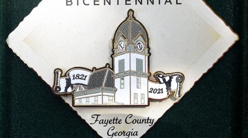 Fayetteville's annual Christmas ornament features the historic courthouse as a prelude to Fayette County's bicentennial in 2021. Courtesy City of Fayetteville