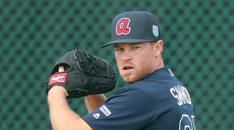 Braves pitcher Shae Simmons had elbow surgery in February of 2015. AJC file photo