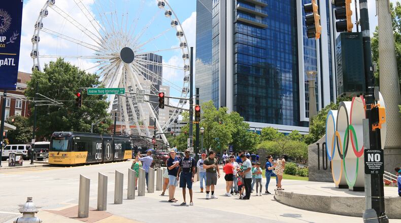 Tourists in Downtown Atlanta