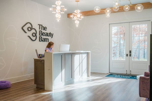 The reception area at The Beauty Barn in Milton, Georgia. (Courtesy of The Beauty Barn)