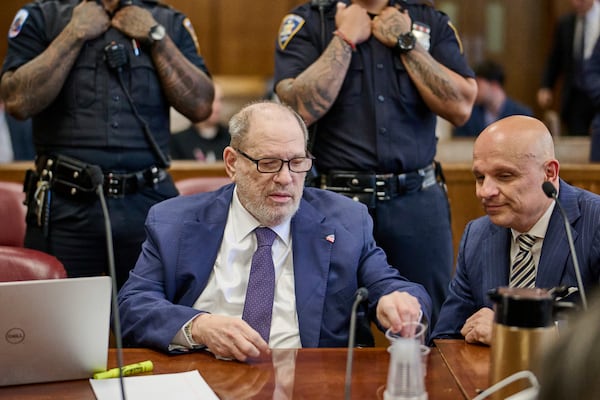 Harvey Weinstein appears in state court in Manhattan for his retrial on Tuesday, May 20, 2025 in New York. (Curtis Means/Pool Photo via AP)