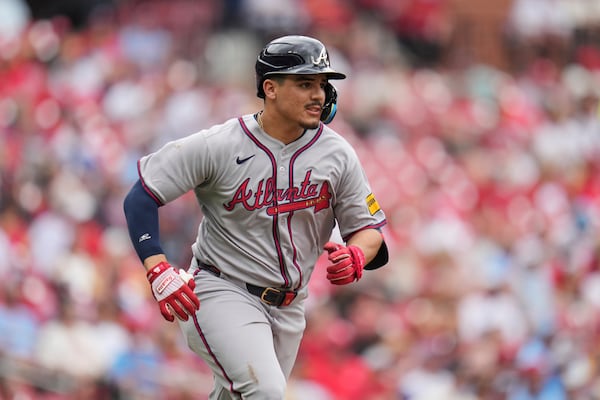 Braves third baseman Nacho Alvarez, showing no ill-effects from his last-minute road trip.