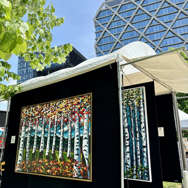 Fine arts and crafts are offered for sale at the Old Fourth Ward Spring Arts Festival.