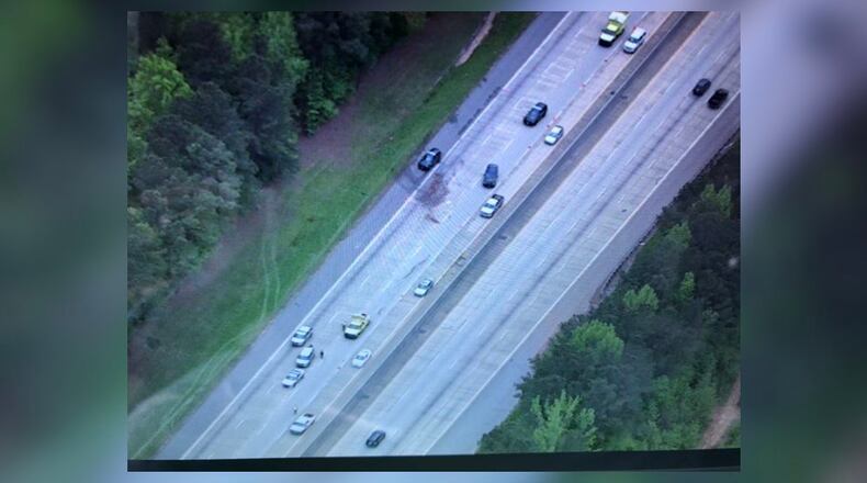 One person was killed Wednesday afternoon in a fiery crash on I-85 in Fairburn, police said.