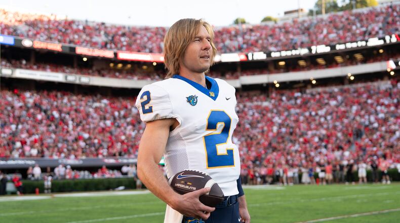 “Chad Powers,” starring Glen Powell, is coming back for a second season in metro Atlanta, according to information provided to a local crew union. (Disney/Daniel Delgado Jr.)