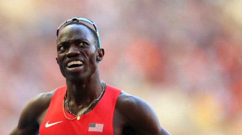 Lopez Lomong of the United States competes in the Men's 1500 metres semifinals during Day Seven of the 14th IAAF World Athletics Championships Moscow 2013 at Luzhniki Stadium at Luzhniki Stadium on August 16, 2013 in Moscow, Russia. (Photo by Cameron Spencer/Getty Images)