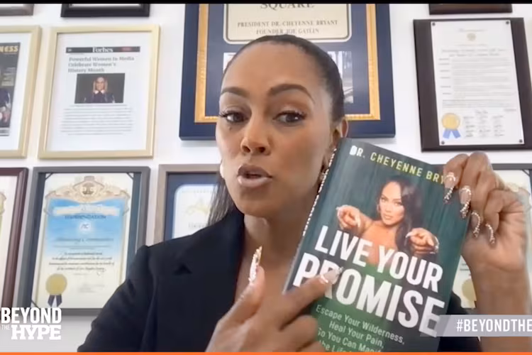 Cheyenne Bryant promotes her book, “Live Your Promise,” during an interview on the Black Enterprise YouTube channel. (YouTube screenshot)