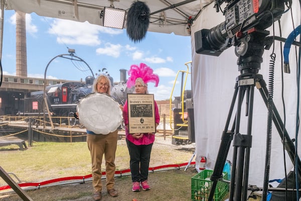 Sisters Lynda and Stephanie during their feedback interview at the "Antiques Roadshow" in Savannah, GA, on April 29, 2025. (Justin Taylor for The Atlanta Journal-Constitution)