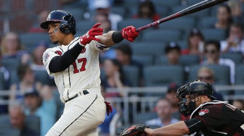 Braves infielder Johan Camargo was having a breakout rookie season before being sidelined for one month with knee injury. (AP Photo)