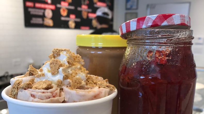 Students get $2 off PB&J flavored ice cream all week at Sweet Charlie's. Photo credit: Melissa Libby & Associates.