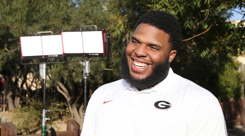 Former UGA offensive lineman Isaiah Wynn. (Curtis Compton/ccompton@ajc.com).