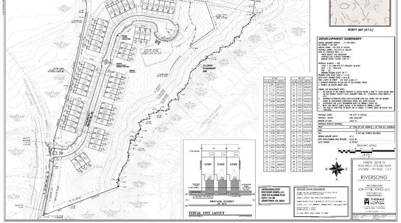 Duluth has approved a change to the entrance drive for a new townhome development on Rogers Bridge Road. (Courtesy City of Duluth)